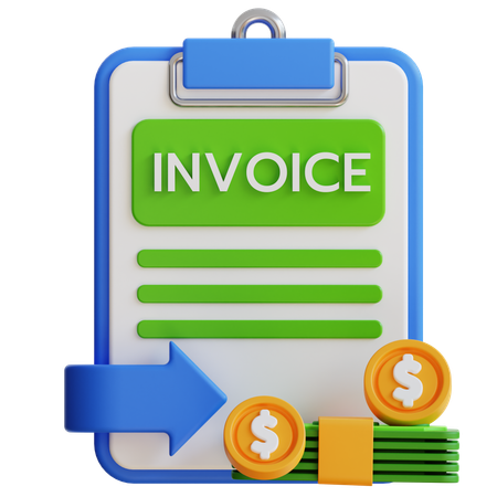 Invoice Document  3D Icon