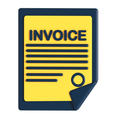 Invoice Document  3D Icon