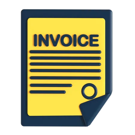 Invoice Document  3D Icon