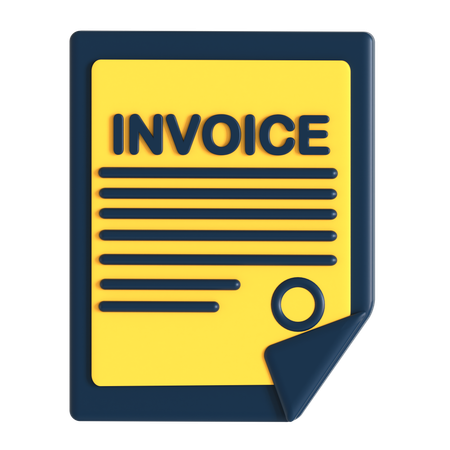 Invoice Document  3D Icon