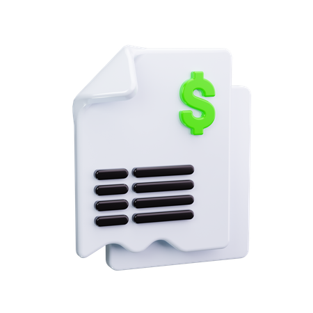 Invoice Document  3D Icon