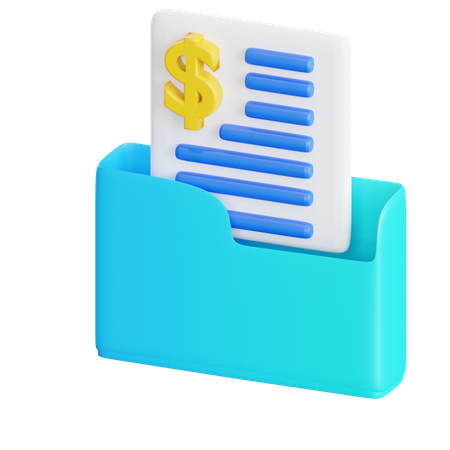 Invoice Document  3D Icon