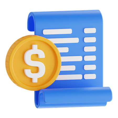 Invoice Document  3D Icon