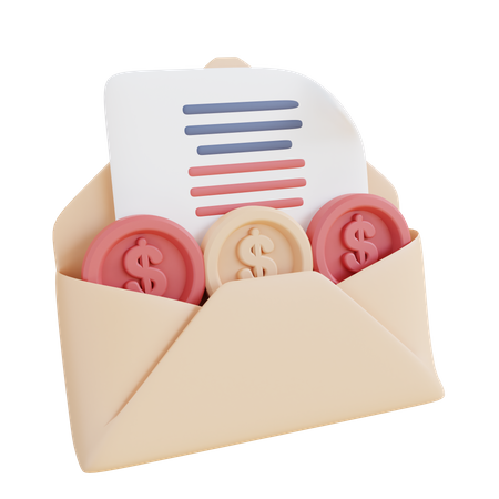 Invoice Mail  3D Icon