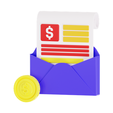 Invoice Mail  3D Icon