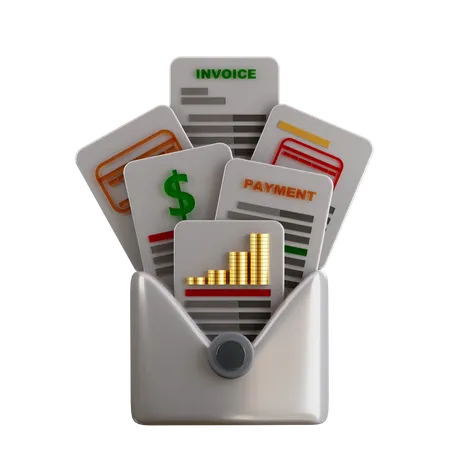 Invoice Mail  3D Icon