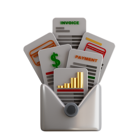 Invoice Mail  3D Icon