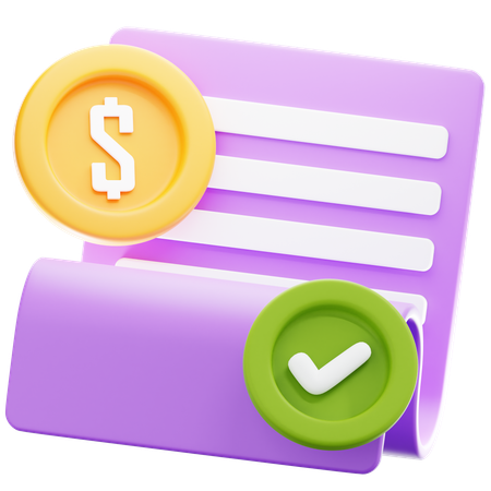 Invoice Paid  3D Icon