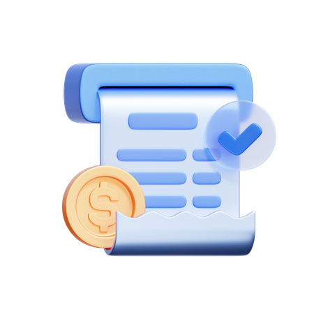 송장 지불  3D Icon
