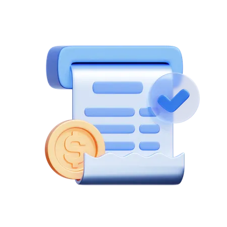 송장 지불  3D Icon