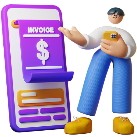 Invoice Payment  3D Illustration
