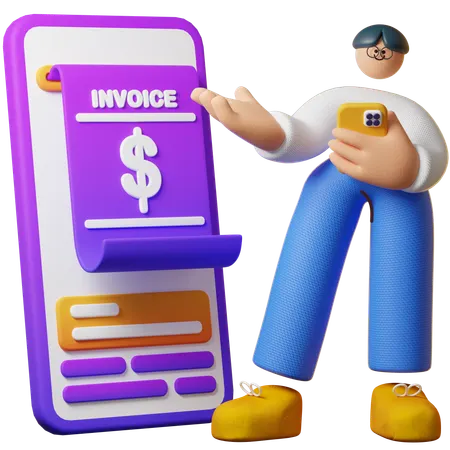 Invoice Payment  3D Illustration