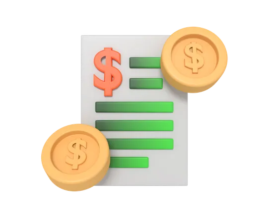 Invoicing Finance Document 3D Icon