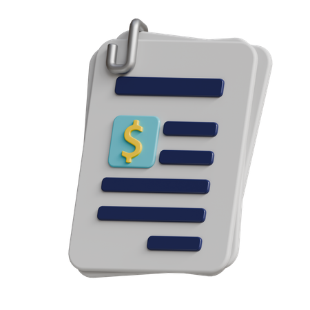 Invoice Receipt  3D Icon