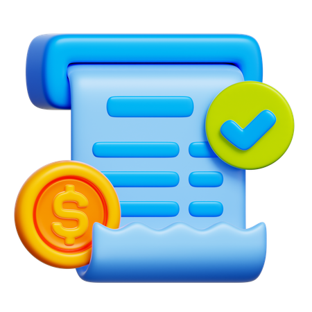 請求書受領  3D Icon