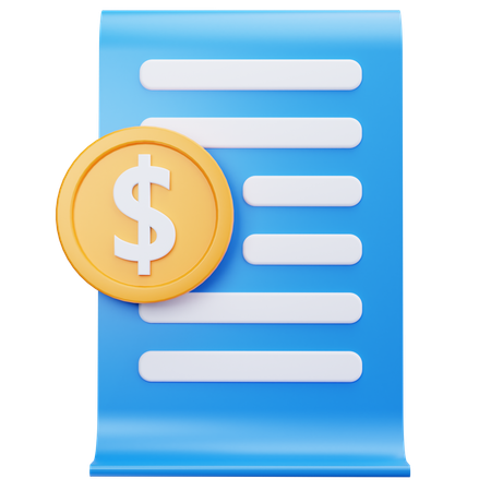 Invoice Receipt  3D Icon