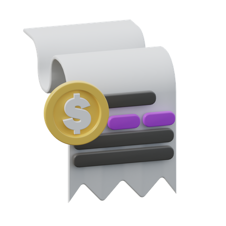 Invoice Receipt  3D Icon