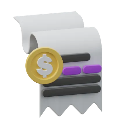 Invoice Receipt  3D Icon