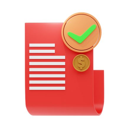 Invoice Receipt  3D Icon