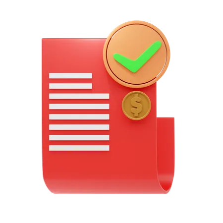 Invoice Receipt  3D Icon