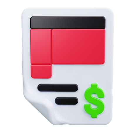 Invoice Receipt  3D Icon