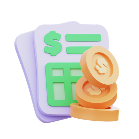 Invoice Receipt  3D Icon