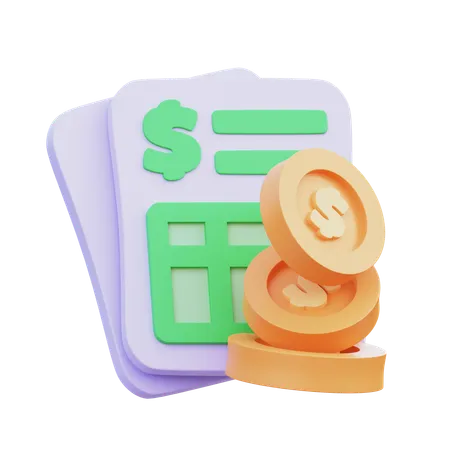 Invoice Receipt  3D Icon