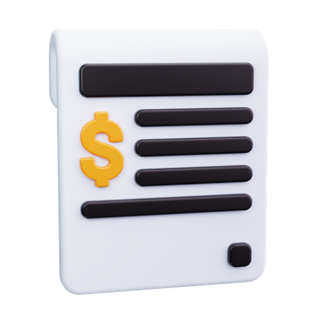 Invoice Receipt  3D Icon