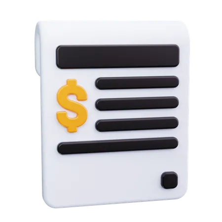 Invoice Receipt  3D Icon