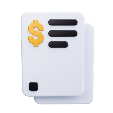 Invoice Receipt  3D Icon