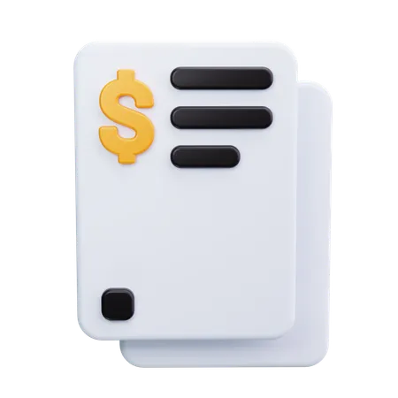 Invoice Receipt  3D Icon