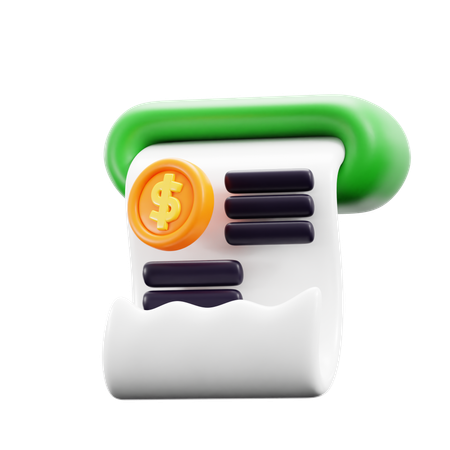 Invoice Receipt  3D Icon