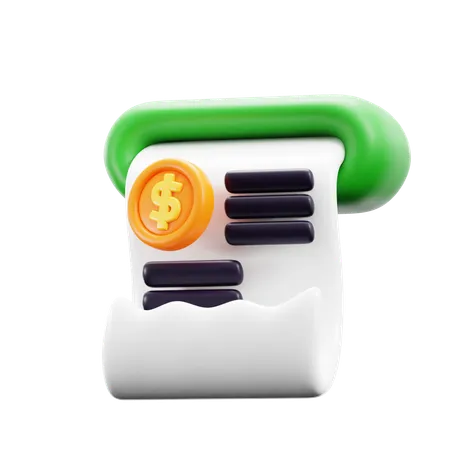 Invoice Receipt  3D Icon