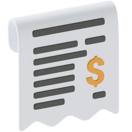 Invoice Receipt  3D Icon