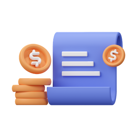 Invoice Receipt  3D Icon