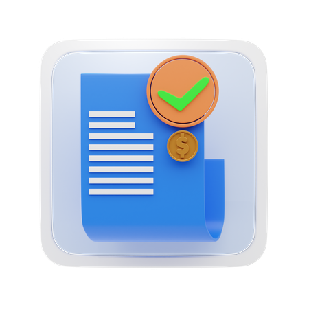 Invoice Receipt  3D Icon