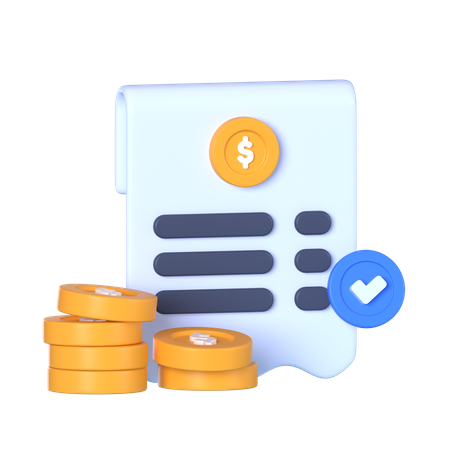 Invoice Receipt  3D Icon