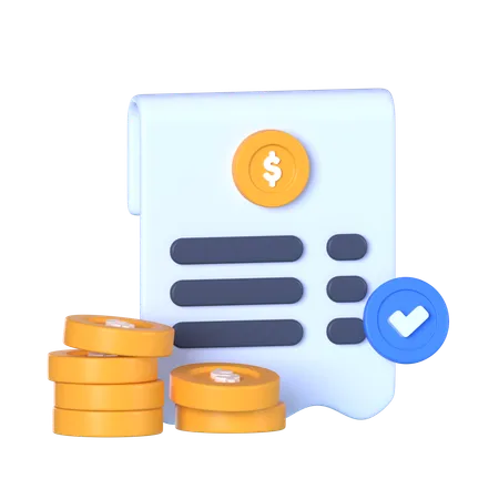 Invoice Receipt  3D Icon