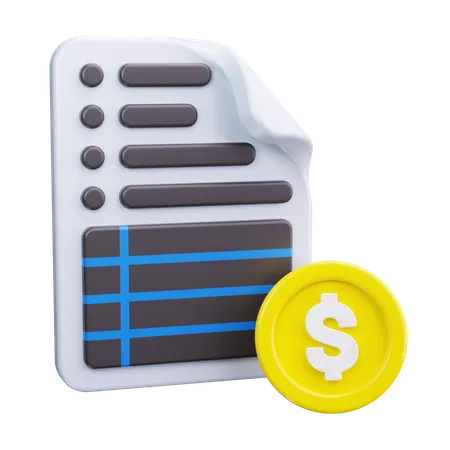 Invoice Receipt  3D Icon