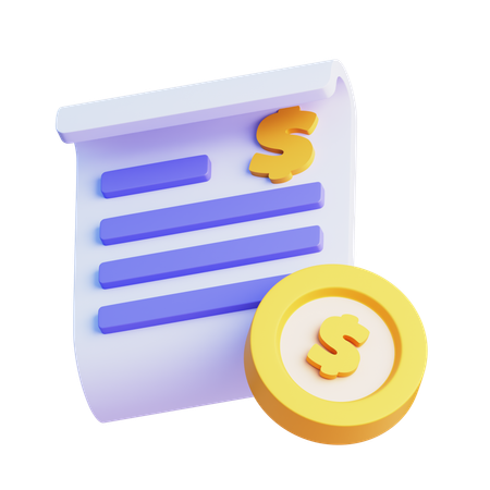 Invoice Receipt  3D Icon