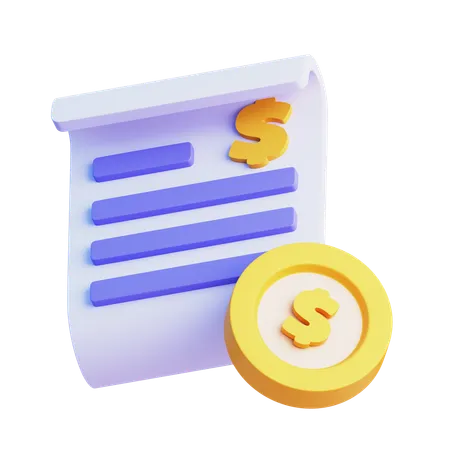 Invoice Receipt  3D Icon