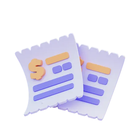 Invoice Receipt  3D Icon