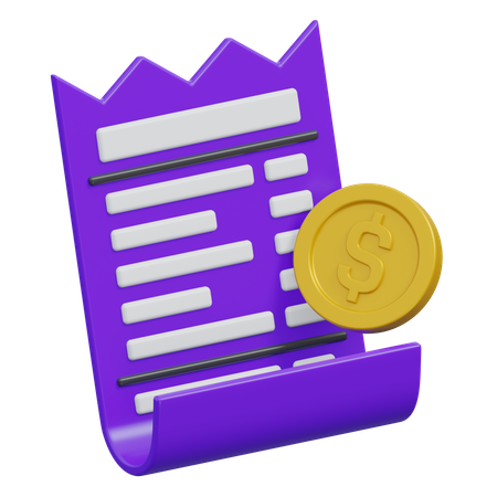 Invoice Receipt  3D Icon