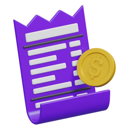 Invoice Receipt  3D Icon