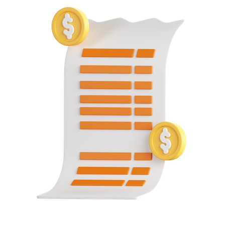 Invoice Receipt  3D Icon