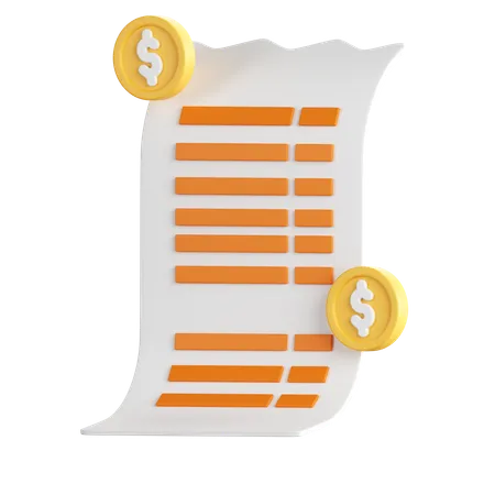 Invoice Receipt  3D Icon