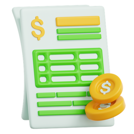 Invoice Receipt  3D Icon