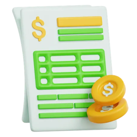 Invoice Receipt  3D Icon
