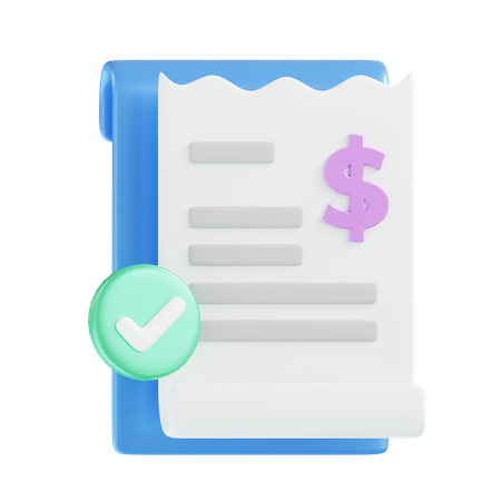 Invoice Receipt  3D Icon