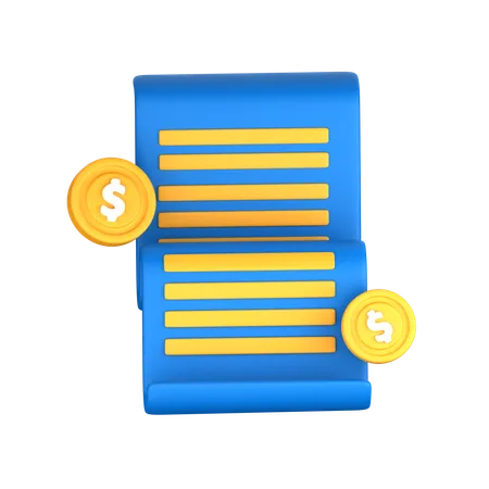 Invoice Receipt  3D Icon